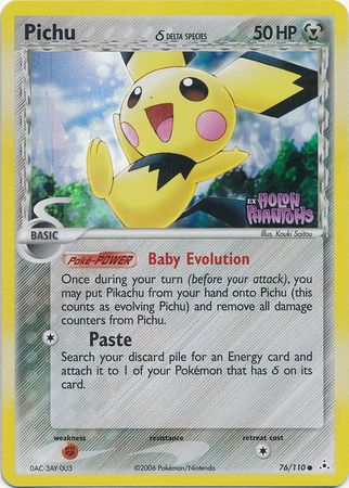 Pichu (76/110) (Delta Species) (Stamped) [EX: Holon Phantoms] | RetroPlay Games