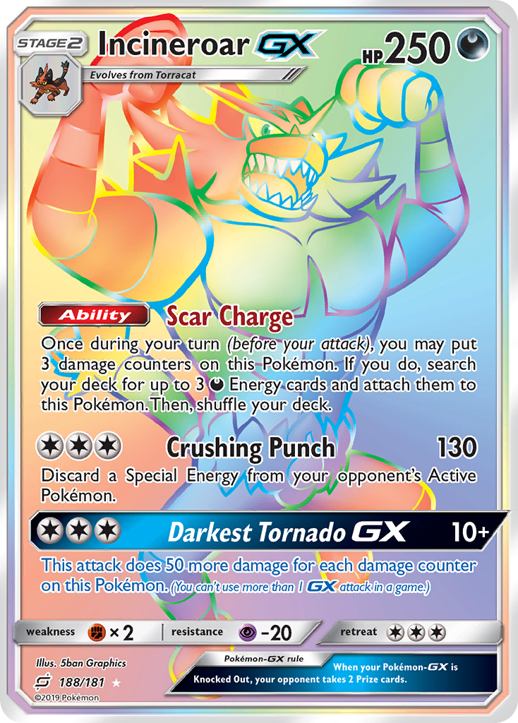 Incineroar GX (188/181) [Sun & Moon: Team Up] | RetroPlay Games