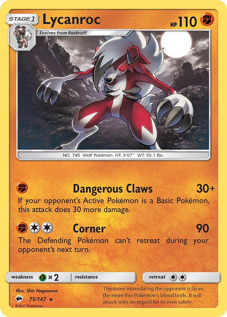 Lycanroc (75/147) [Sun & Moon: Burning Shadows] | RetroPlay Games