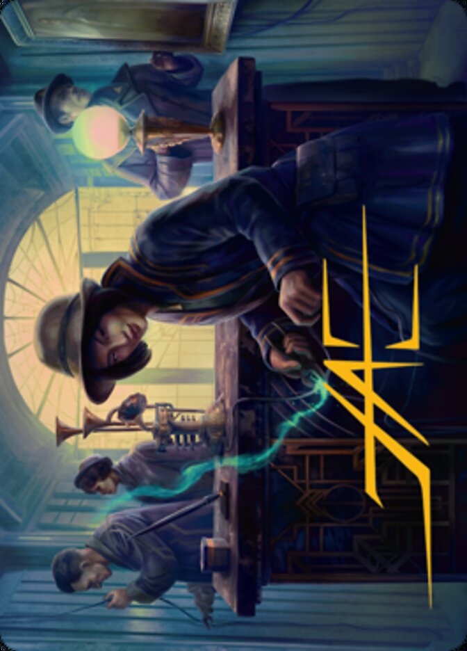 Wiretapping Art Card (Gold-Stamped Signature) [Streets of New Capenna Art Series] | RetroPlay Games