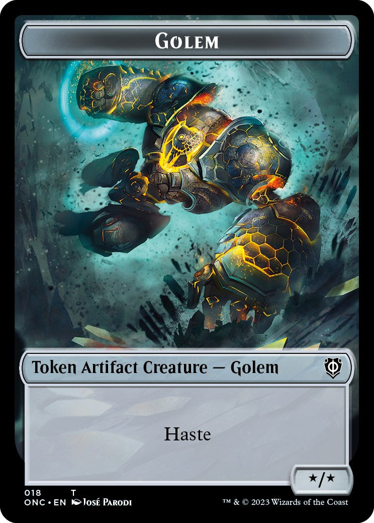 The Monarch // Golem Double-Sided Token [Phyrexia: All Will Be One Commander Tokens] | RetroPlay Games