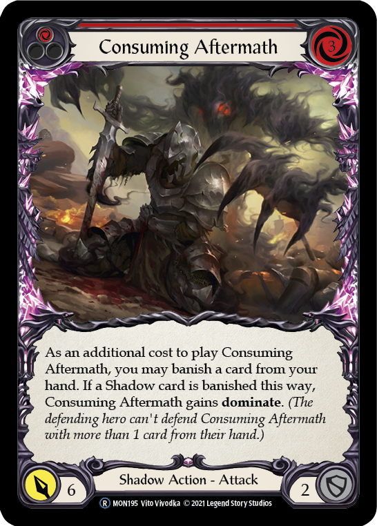 Consuming Aftermath (Red) [U-MON195-RF] (Monarch Unlimited)  Unlimited Rainbow Foil | RetroPlay Games