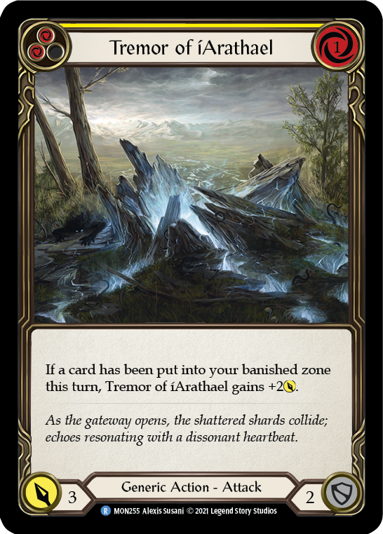 Tremor of iArathael (Yellow) [MON255-RF] (Monarch)  1st Edition Rainbow Foil | RetroPlay Games