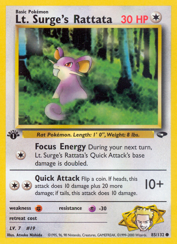 Lt. Surge's Rattata (85/132) [Gym Challenge 1st Edition] | RetroPlay Games