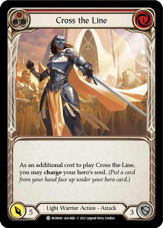 Cross the Line (Red) [MON045] (Monarch)  1st Edition Normal | RetroPlay Games