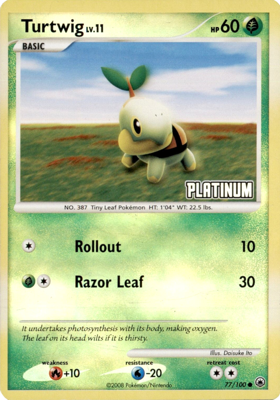 Turtwig LV.11 (77/100) (Platinum) [Burger King Promos: 2008 Collection] | RetroPlay Games