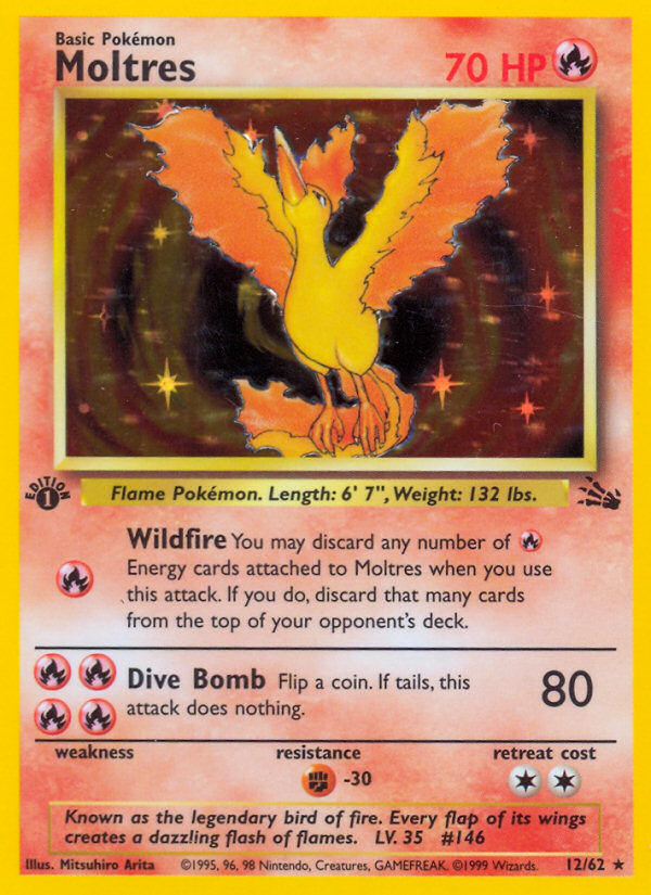 Moltres (12/62) [Fossil 1st Edition] | RetroPlay Games