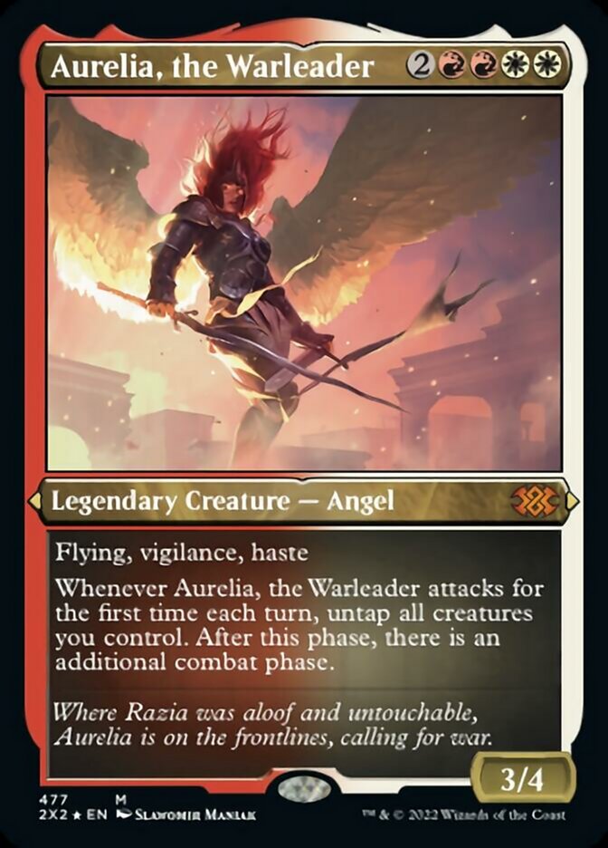 Aurelia, the Warleader (Foil Etched) [Double Masters 2022] | RetroPlay Games