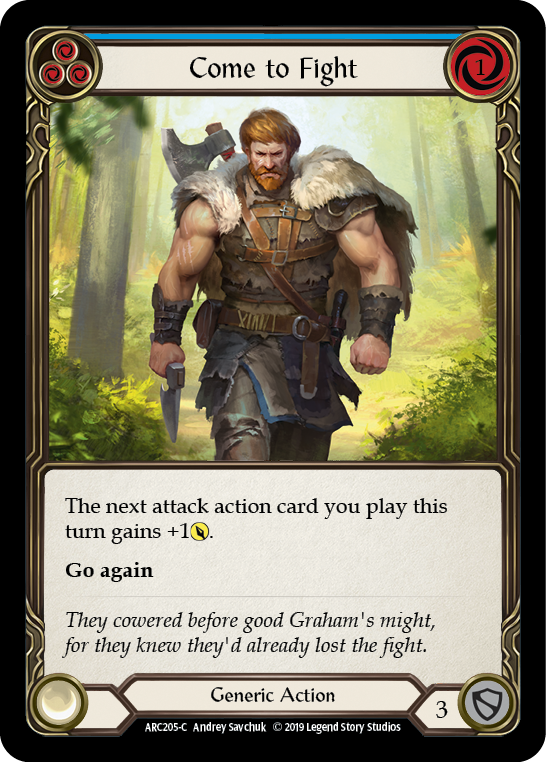 Come to Fight (Blue) [ARC205-C] (Arcane Rising)  1st Edition Rainbow Foil | RetroPlay Games