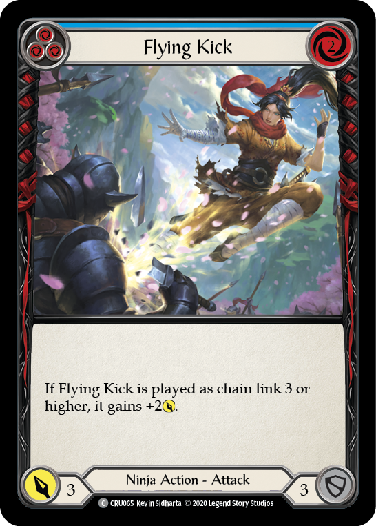 Flying Kick (Blue) [CRU065] (Crucible of War)  1st Edition Rainbow Foil | RetroPlay Games