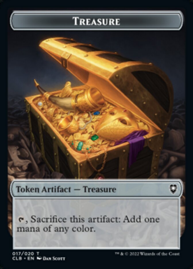 Treasure // Skeleton Double-sided Token [Commander Legends: Battle for Baldur's Gate Tokens] | RetroPlay Games