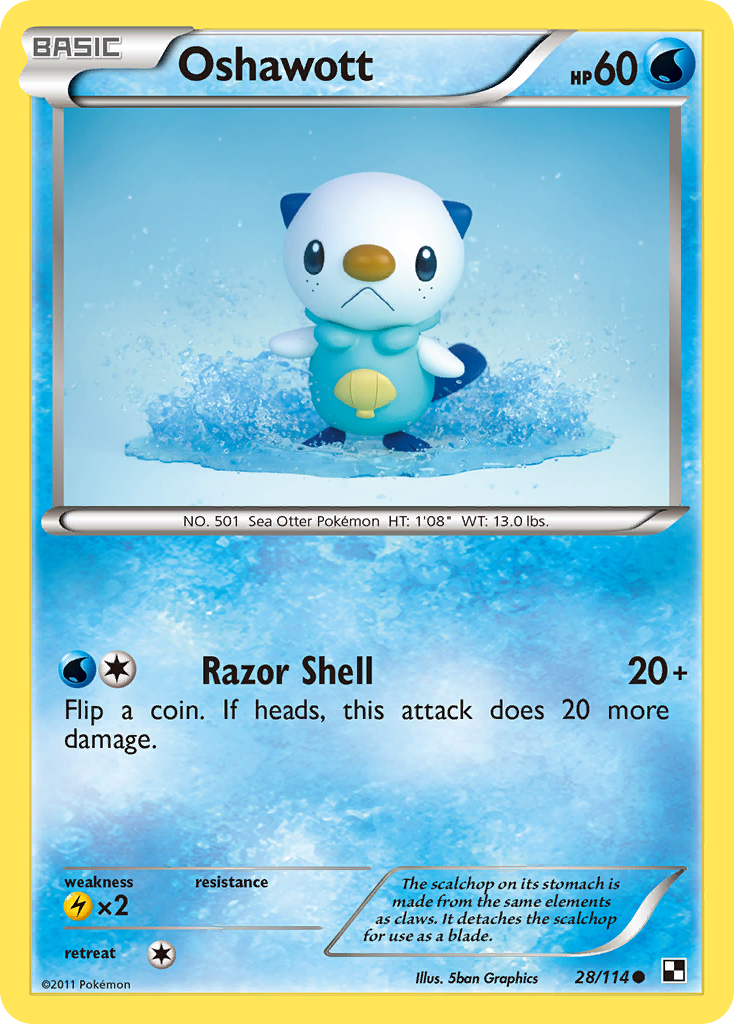 Oshawott (28/114) [Black & White: Base Set] | RetroPlay Games