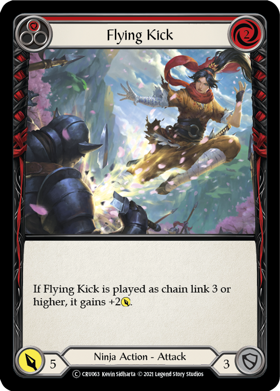 Flying Kick (Red) [U-CRU063] (Crucible of War Unlimited)  Unlimited Rainbow Foil | RetroPlay Games