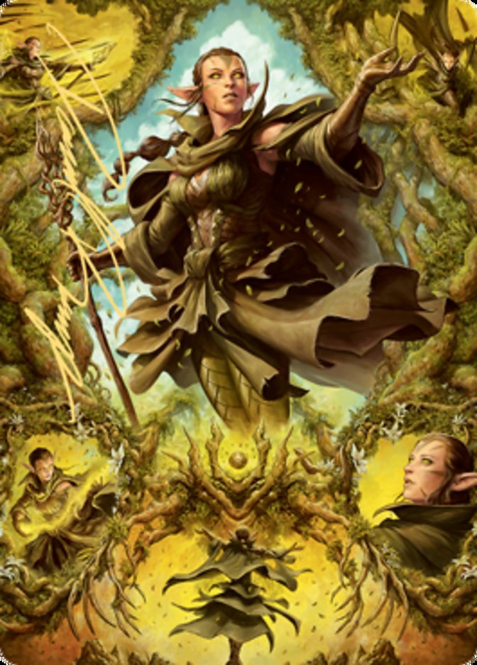 Nissa of Shadowed Boughs 2 Art Card (Gold-Stamped Signature) [Zendikar Rising Art Series] | RetroPlay Games