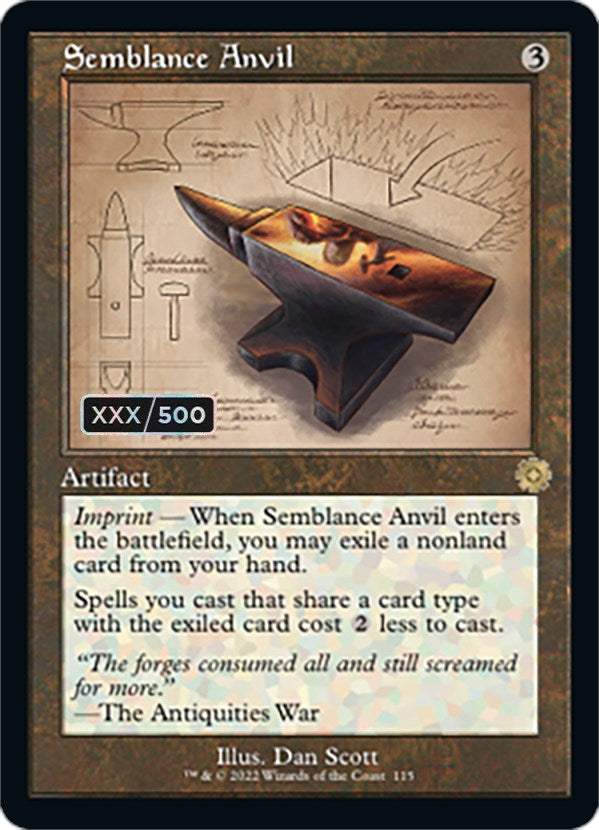 Semblance Anvil (Retro Schematic) (Serial Numbered) [The Brothers' War Retro Artifacts] | RetroPlay Games