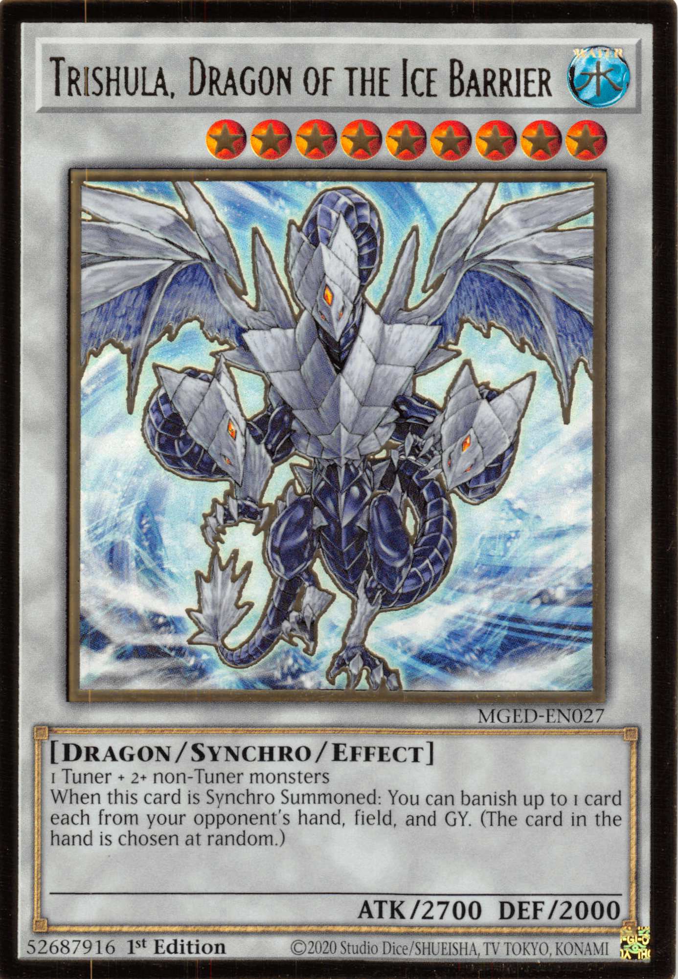 Trishula, Dragon of the Ice Barrier [MGED-EN027] Gold Rare | RetroPlay Games