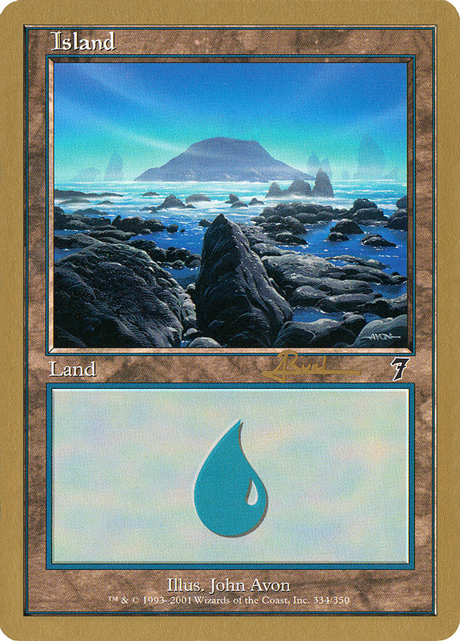 Island (ar334) (Antoine Ruel) [World Championship Decks 2001] | RetroPlay Games