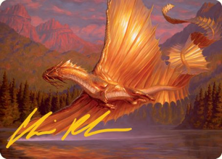 Adult Gold Dragon Art Card (Gold-Stamped Signature) [Dungeons & Dragons: Adventures in the Forgotten Realms Art Series] | RetroPlay Games