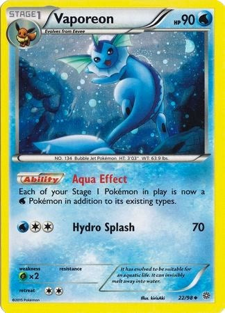 Vaporeon (22/98) (Cosmos Holo) [XY: Ancient Origins] | RetroPlay Games