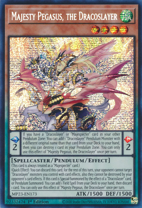 Majesty Pegasus, the Dracoslayer [MP23-EN173] Prismatic Secret Rare | RetroPlay Games