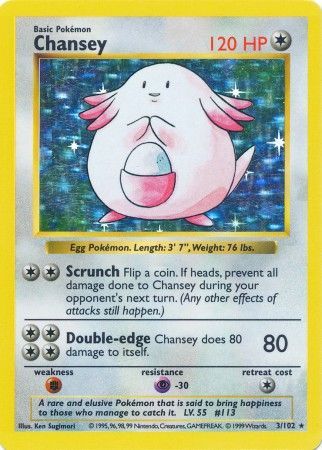 Chansey (3/102) [Base Set Shadowless Unlimited] | RetroPlay Games