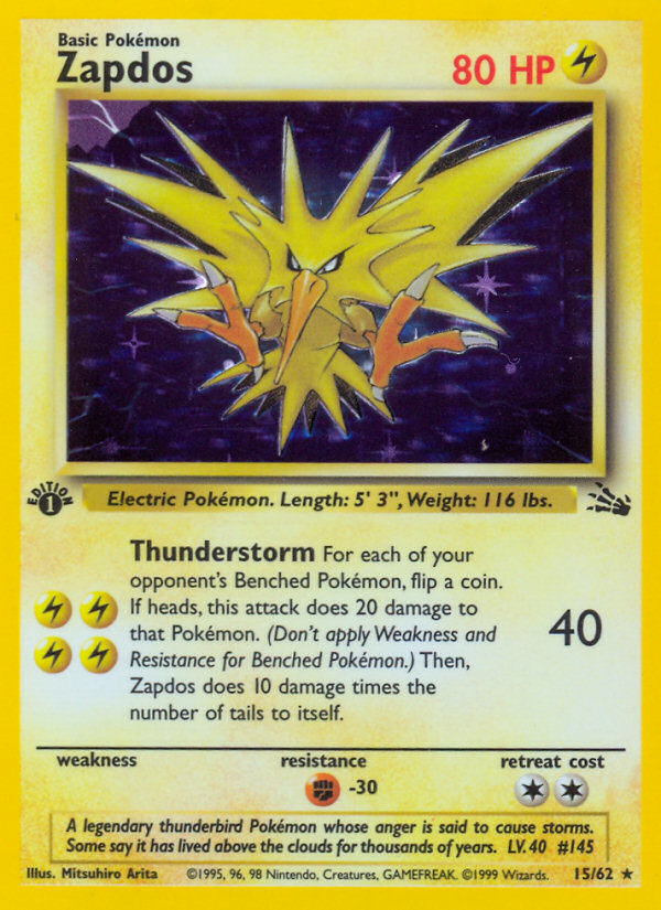 Zapdos (15/62) [Fossil 1st Edition] | RetroPlay Games