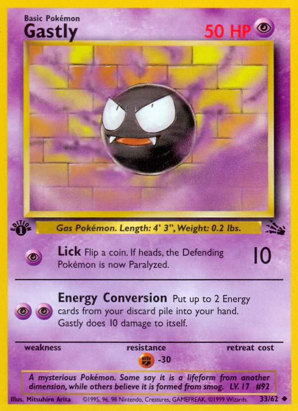 Gastly (33/62) [Fossil 1st Edition] | RetroPlay Games