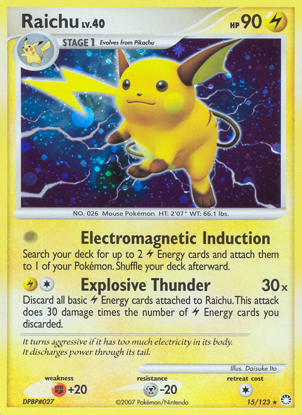 Raichu (15/123) [Diamond & Pearl: Mysterious Treasures] | RetroPlay Games