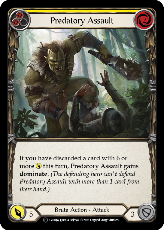 Predatory Assault (Yellow) [U-CRU014] (Crucible of War Unlimited)  Unlimited Normal | RetroPlay Games