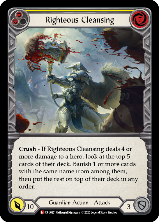 Righteous Cleansing [CRU027] (Crucible of War)  1st Edition Rainbow Foil | RetroPlay Games