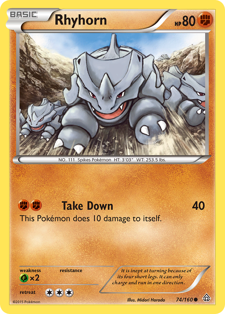 Rhyhorn (74/160) [XY: Primal Clash] | RetroPlay Games