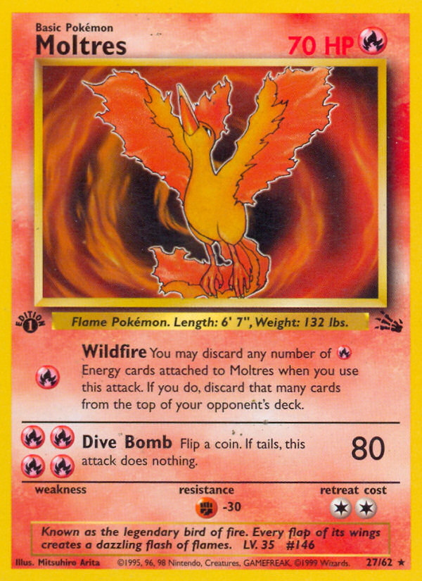 Moltres (27/62) [Fossil 1st Edition] | RetroPlay Games