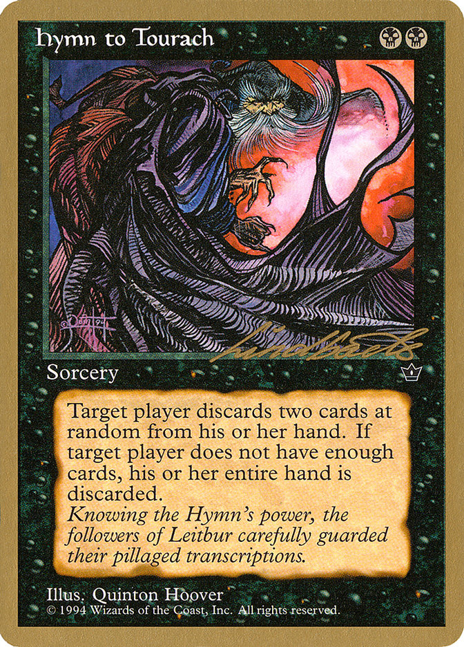 Hymn to Tourach (Cloak) (Leon Lindback) [Pro Tour Collector Set] | RetroPlay Games