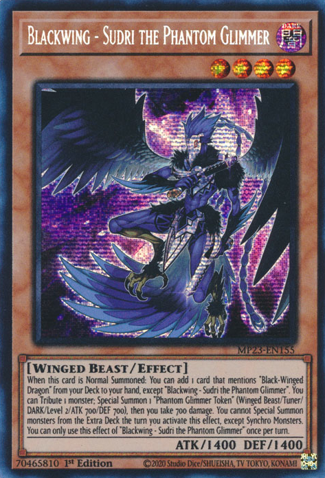 Blackwing - Sudri the Phantom Glimmer [MP23-EN155] Prismatic Secret Rare | RetroPlay Games