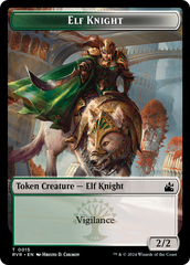 Elf Knight // Rhino Double-Sided Token [Ravnica Remastered Tokens] | RetroPlay Games
