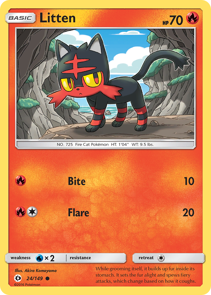 Litten (24/149) [Sun & Moon: Base Set] | RetroPlay Games