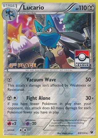 Lucario (63/124) (League Promo 4th Place) [XY: Fates Collide] | RetroPlay Games