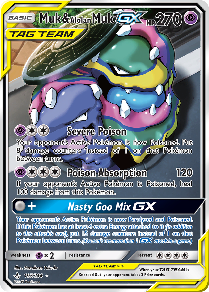 Muk & Alolan Muk GX (197/214) [Sun & Moon: Unbroken Bonds] | RetroPlay Games