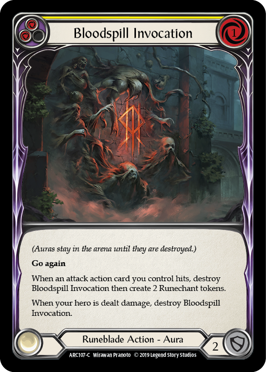 Bloodspill Invocation (Yellow) [ARC107-C] (Arcane Rising)  1st Edition Rainbow Foil | RetroPlay Games