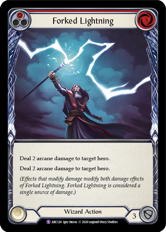 Forked Lightning [U-ARC120] (Arcane Rising Unlimited)  Unlimited Rainbow Foil | RetroPlay Games