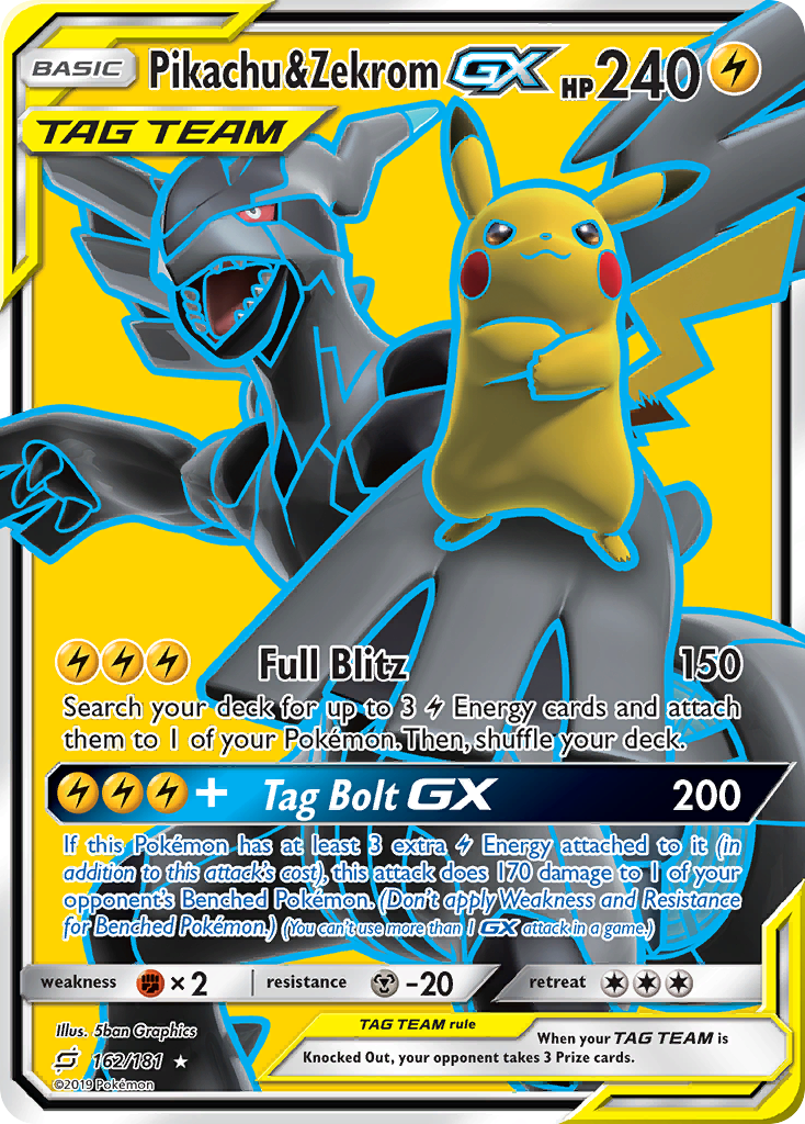 Pikachu & Zekrom GX (162/181) [Sun & Moon: Team Up] | RetroPlay Games