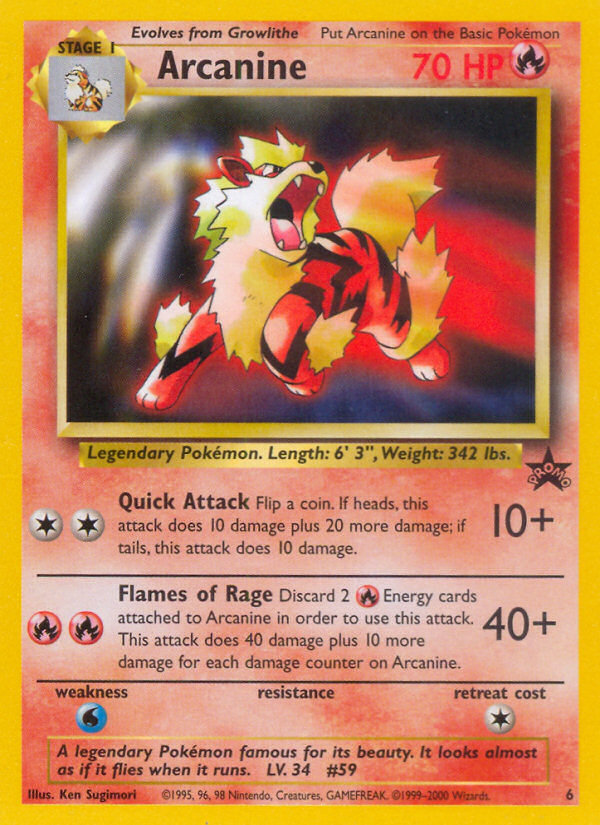 Arcanine (6) [Wizards of the Coast: Black Star Promos] | RetroPlay Games