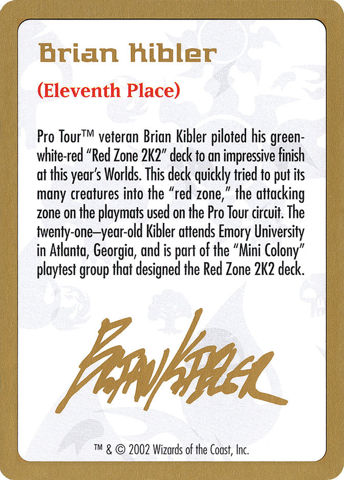 Brian Kibler Bio [World Championship Decks 2002] | RetroPlay Games