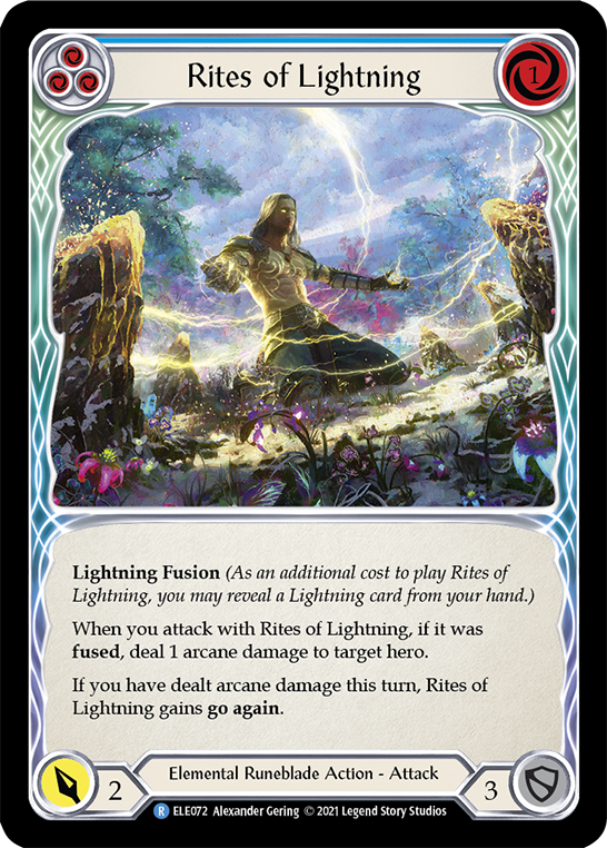 Rites of Lightning (Blue) [ELE072] (Tales of Aria)  1st Edition Rainbow Foil | RetroPlay Games