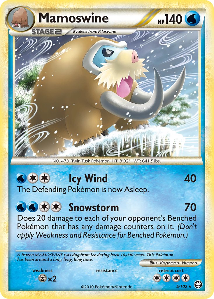 Mamoswine (5/102) (Cracked Ice Holo) (Theme Deck Exclusive) [HeartGold & SoulSilver: Triumphant] | RetroPlay Games