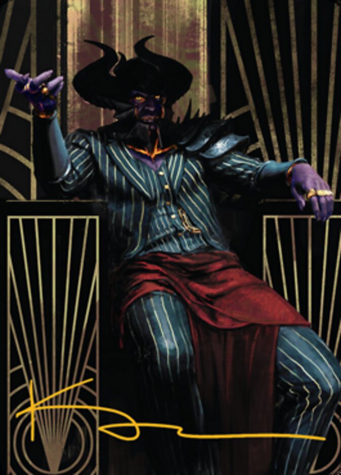 Ob Nixilis, the Adversary 2 Art Card (Gold-Stamped Signature) [Streets of New Capenna Art Series] | RetroPlay Games