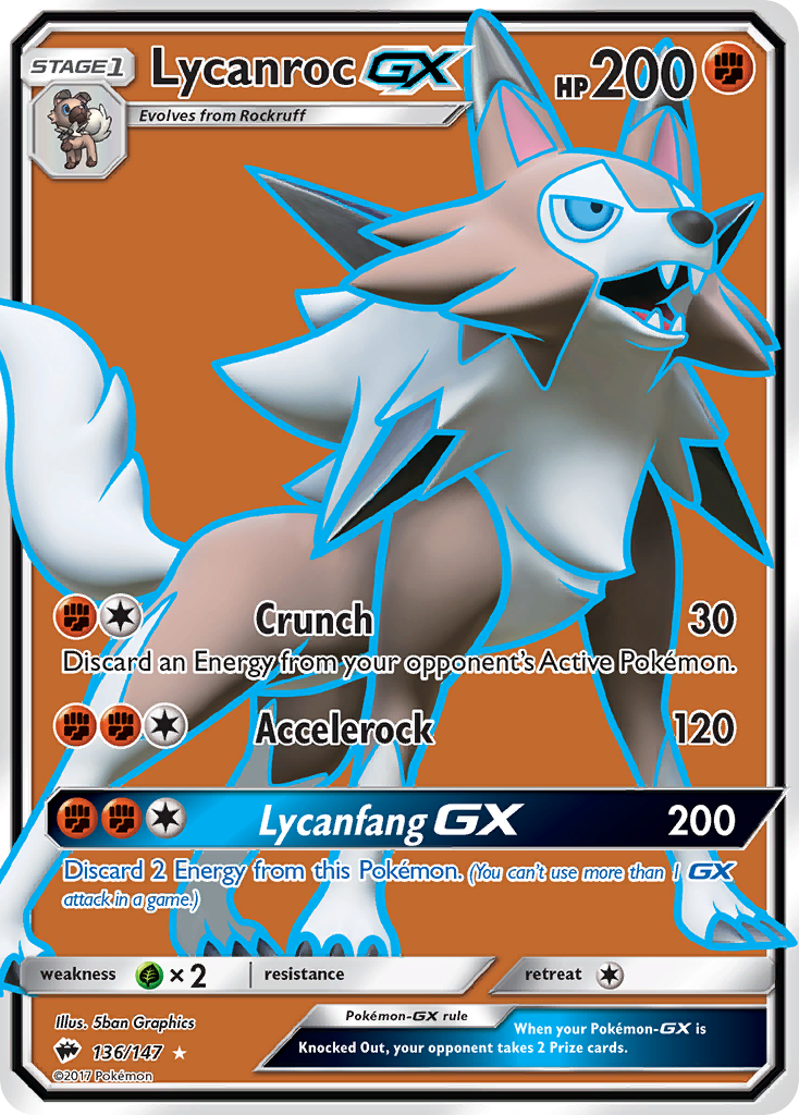 Lycanroc GX (136/147) [Sun & Moon: Burning Shadows] | RetroPlay Games