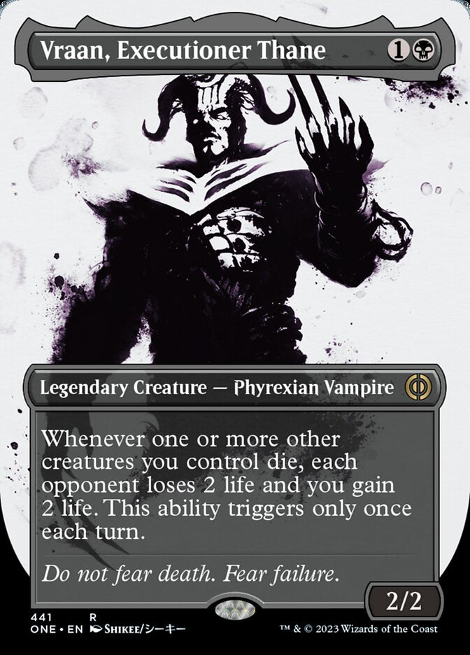 Vraan, Executioner Thane (Borderless Ichor Step-and-Compleat Foil) [Phyrexia: All Will Be One] | RetroPlay Games