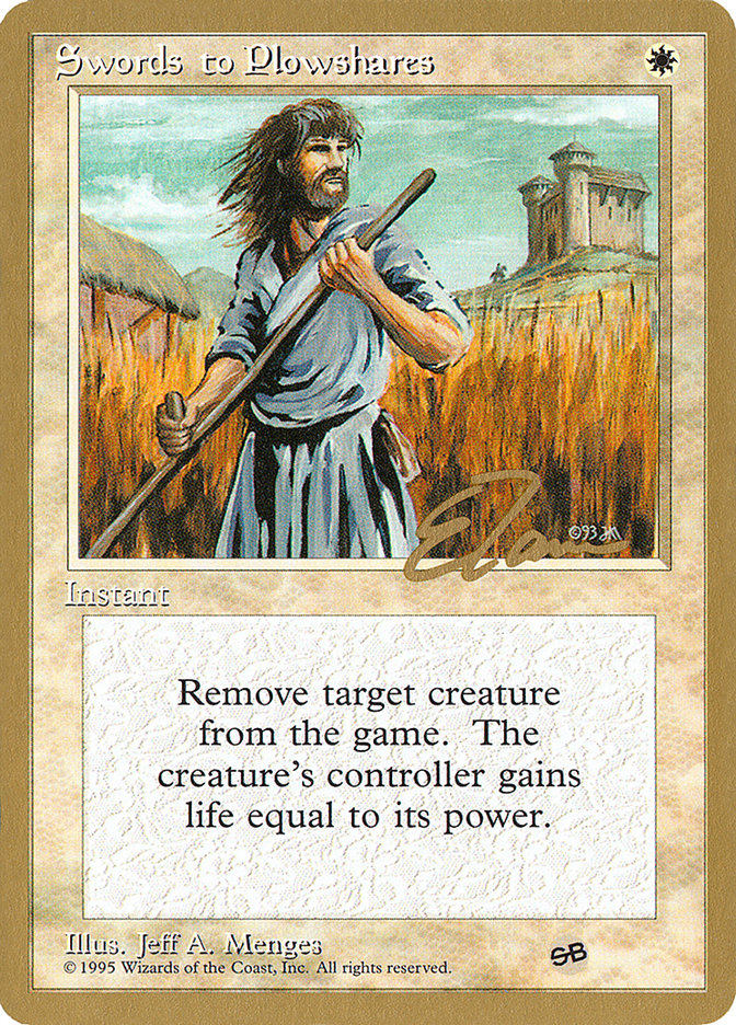 Swords to Plowshares (Eric Tam) (SB) [Pro Tour Collector Set] | RetroPlay Games