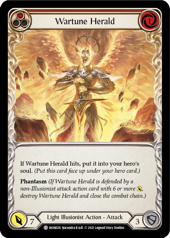 Wartune Herald (Red) [MON026-RF] (Monarch)  1st Edition Rainbow Foil | RetroPlay Games